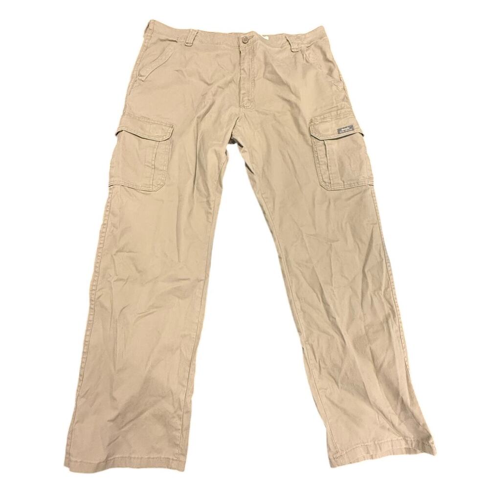 Wrangler Men's Khaki Tan Five Star Relaxed Fit Stretch Cargo Pants Size 40x32